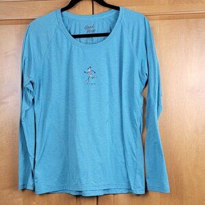 Life Is Good Women's Teal Good Move Long Sleeve Athletic Tee - L